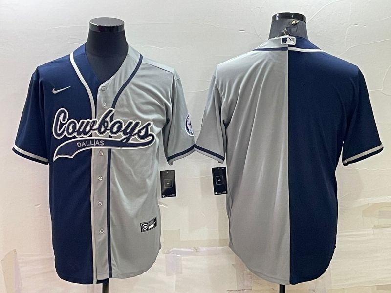 Men Dallas Cowboys Blank Blue grey 2022 Nike Co branded NFL Jersey->dallas cowboys->NFL Jersey